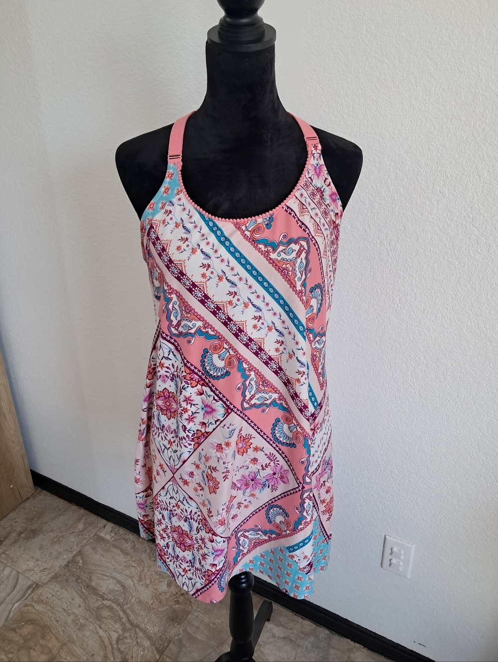 Secret Treasures Nightie Chemise Floral Racer Back Women’s Lg Intimates Sexy